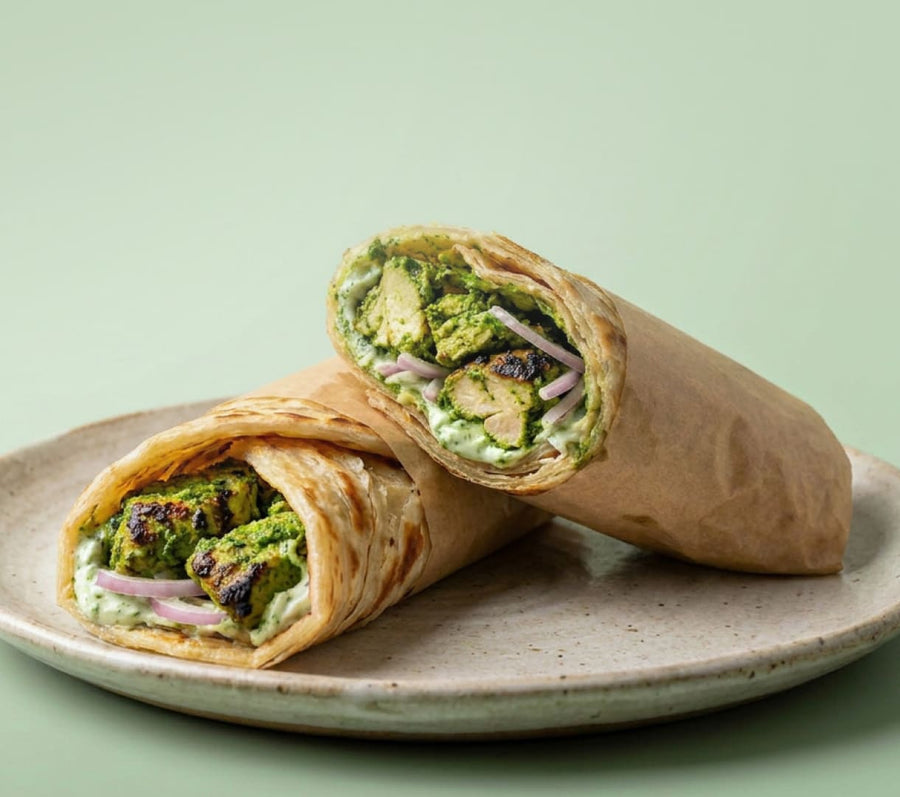 Hara Masala Malai Chicken Wraps
