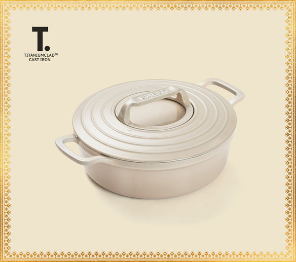 TitaniumClad™ Cast Iron Dutch Oven 27cm - Almond