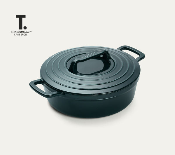 TitaniumClad™ Cast Iron Dutch Oven 27cm - Teal