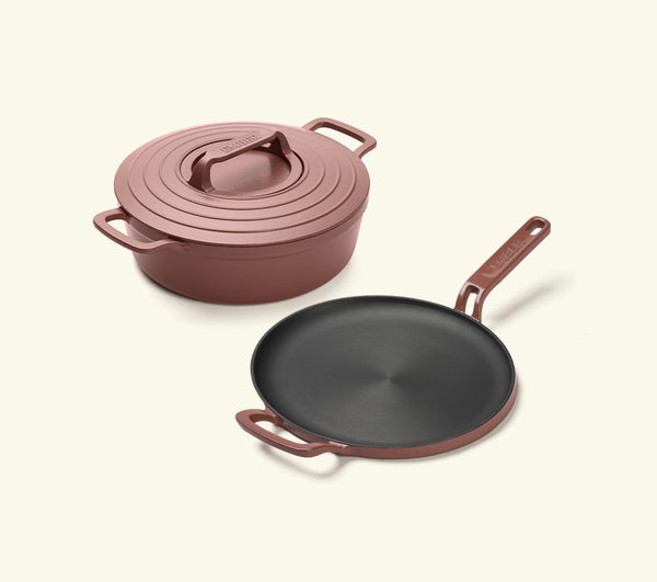 Pre-seasoned Cast Iron Duo - Jaipur Terracotta