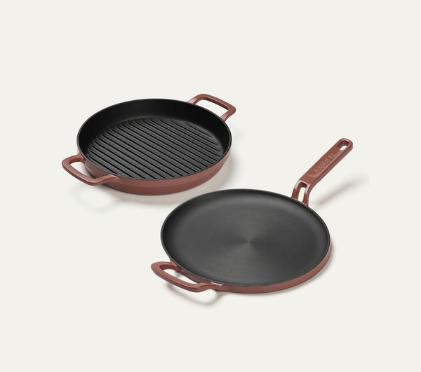Pre-seasoned Cast Iron Duo - Jaipur Terracotta