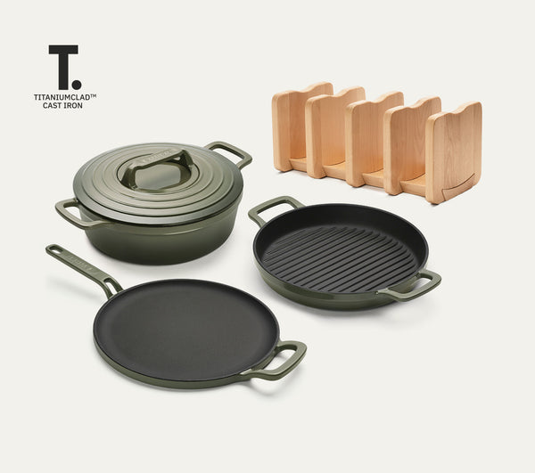 Cast Iron Trio with Storage - Sage