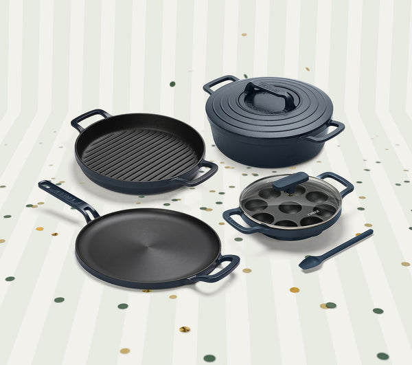 Pre-Seasoned Cast Iron - Set of 4 - Nilgiri Blue