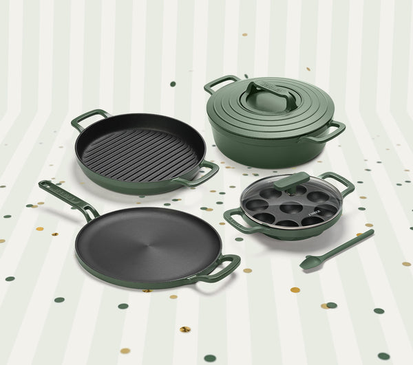 Pre-Seasoned Cast Iron - Set of 4 - Coorg Green