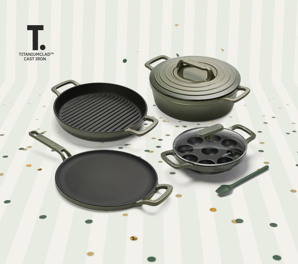 TitaniumClad Cast Iron - Set of 4 - Sage