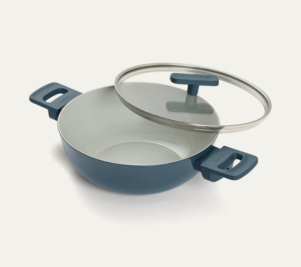 Kadai 24cm with glass lid - Nilgiri Blue