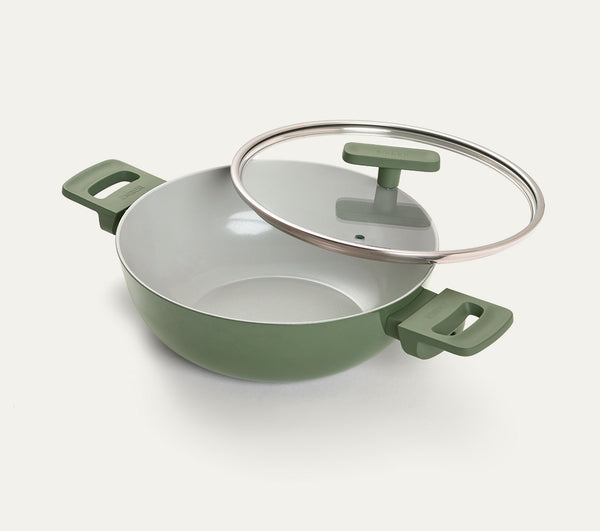 Kadai 24cm with glass lid - Coorg Green