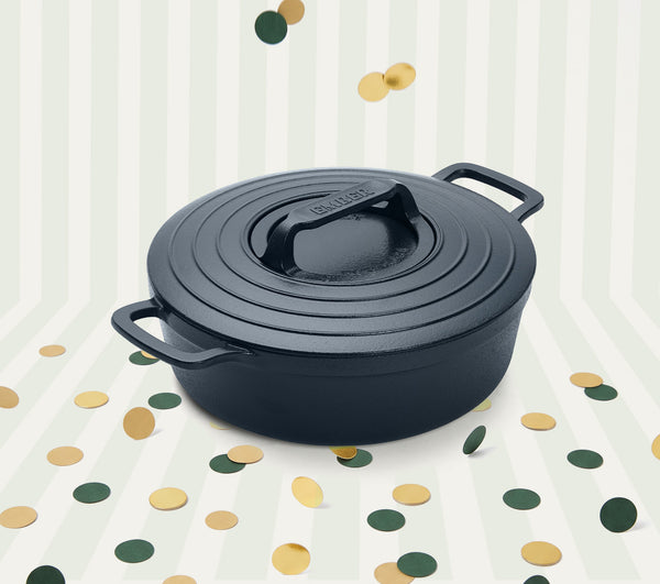 Pre-Seasoned Cast Iron Dutch Oven 27cm - Nilgiri Blue