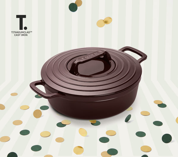 TitaniumClad™ Cast Iron Dutch Oven 27cm - Wine