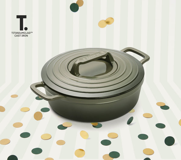 TitaniumClad™ Cast Iron Dutch Oven 27cm - Sage
