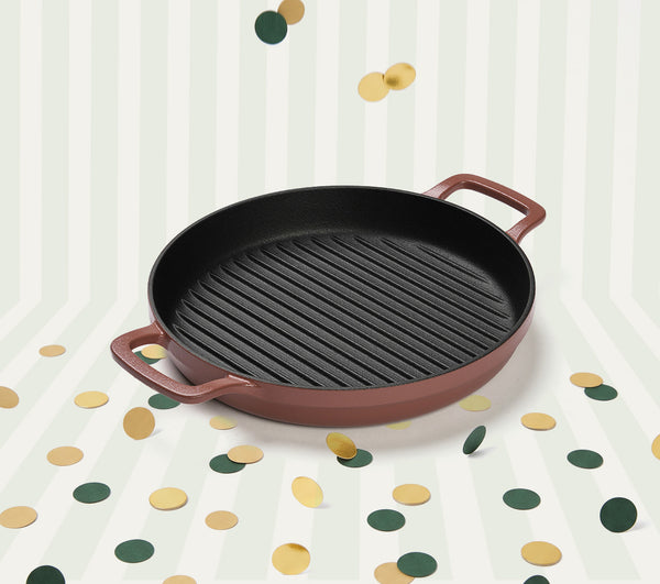 Pre-Seasoned Cast Iron Grill Pan 27cm - Jaipur Terracotta