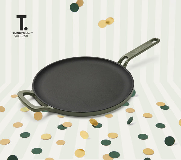 TitaniumClad™ Cast Iron Tawa 27cm - Sage
