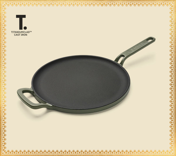 TitaniumClad™ Cast Iron Tawa 27cm - Sage