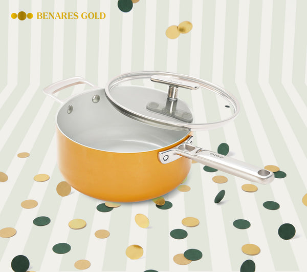 Saucepan with glass lid 20cm - Benares Gold