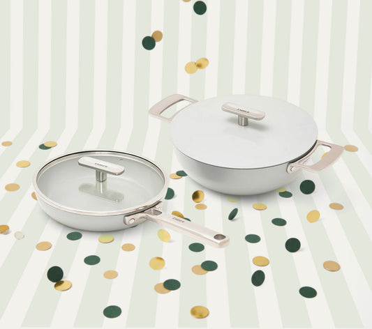 Ember Mini Frypan with glass lid + Kadai Duo - Himalayan Mist