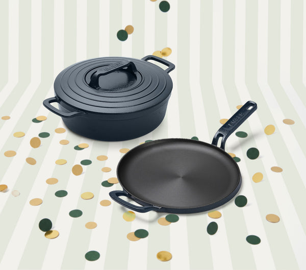 Pre-seasoned Cast Iron Duo - Nilgiri Blue