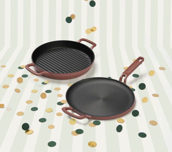 Pre-seasoned Cast Iron Duo - Jaipur Terracotta