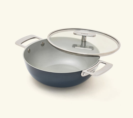 Kadai 24cm with glass lid - Nilgiri Blue