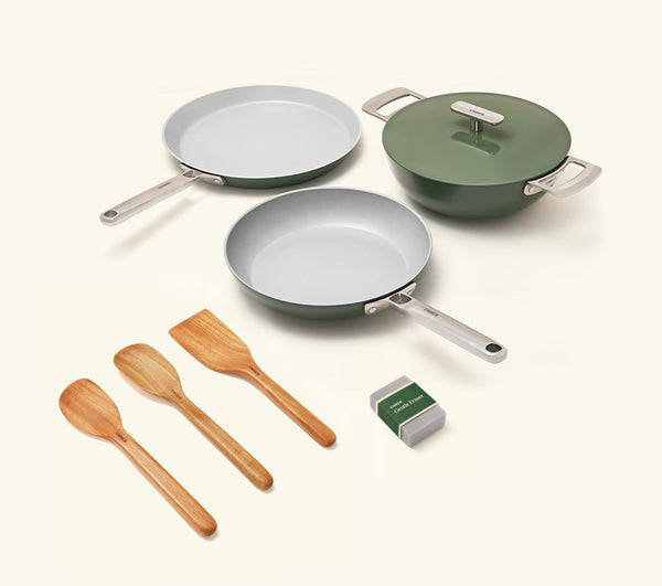 Everyday Cookware Trio (with storage) - Coorg Green