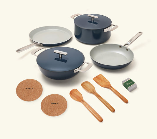 Complete Cookware Set (4-Piece) Without Storage - Nilgiri Blue