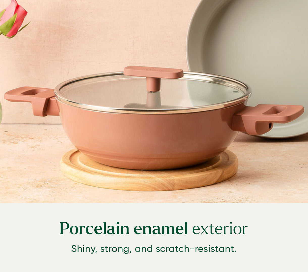 Everyday Cookware Trio with glass lid - Jaipur Terracotta