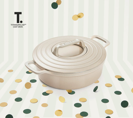 TitaniumClad™  Cast Iron Dutch Oven 27cm - Almond