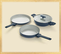 Everyday Cookware Trio with glass lid - Nilgiri Blue