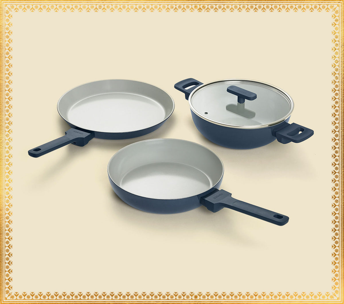 Everyday Cookware Trio with glass lid - Nilgiri Blue