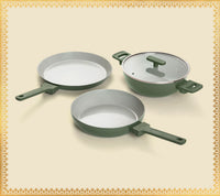 Everyday Cookware Trio with glass lid - Coorg Green