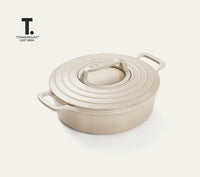 TitaniumClad™  Cast Iron Dutch Oven 27cm - Almond