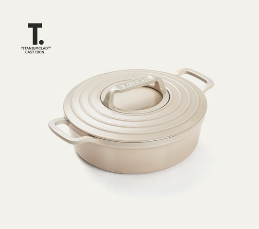 TitaniumClad™  Cast Iron Dutch Oven 27cm - Almond