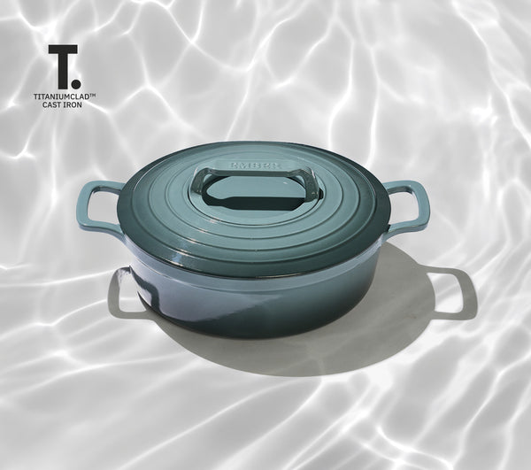 TitaniumClad™  Cast Iron Dutch Oven 27cm - Ocean