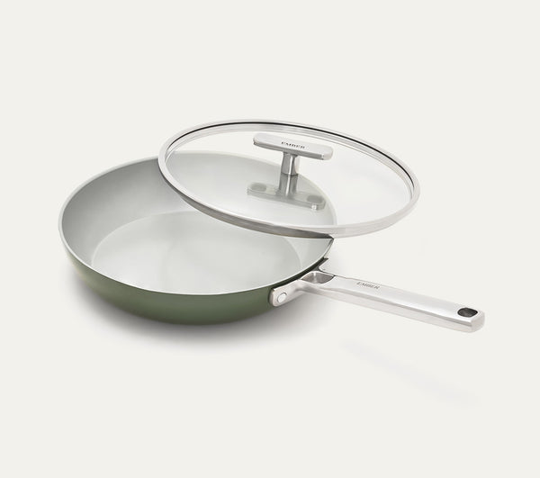 Frypan 24cm with glass lid - Coorg Green