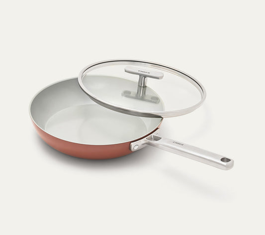Frypan 24cm with glass lid - Jaipur Terracotta