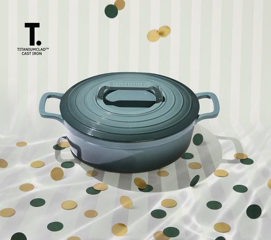 TitaniumClad™  Cast Iron Dutch Oven 27cm - Ocean