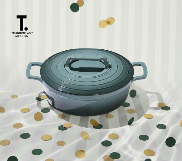 TitaniumClad™  Cast Iron Dutch Oven 27cm - Ocean
