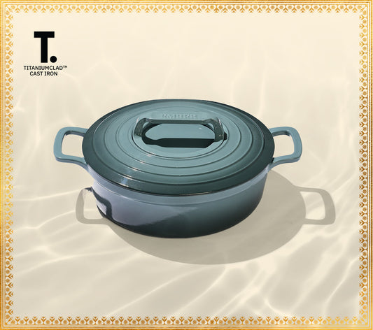 TitaniumClad™  Cast Iron Dutch Oven 27cm - Ocean