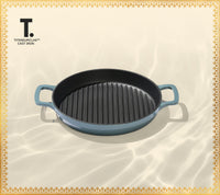 TitaniumClad™  Cast Iron Grill Pan 27cm - Ocean