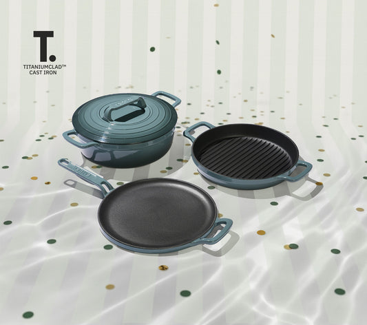 TitaniumClad™ Cast Iron Trio - Ocean