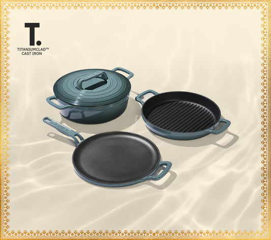 TitaniumClad™ Cast Iron Trio - Ocean
