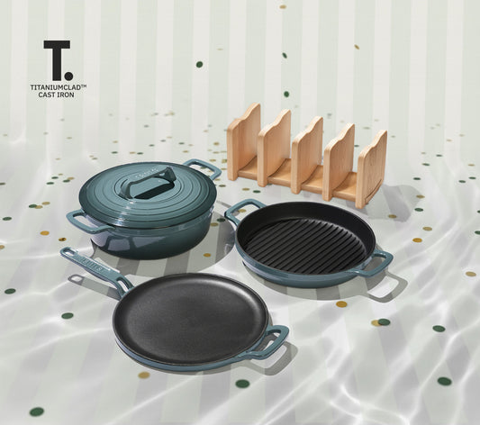 Cast Iron Trio with Storage - Ocean