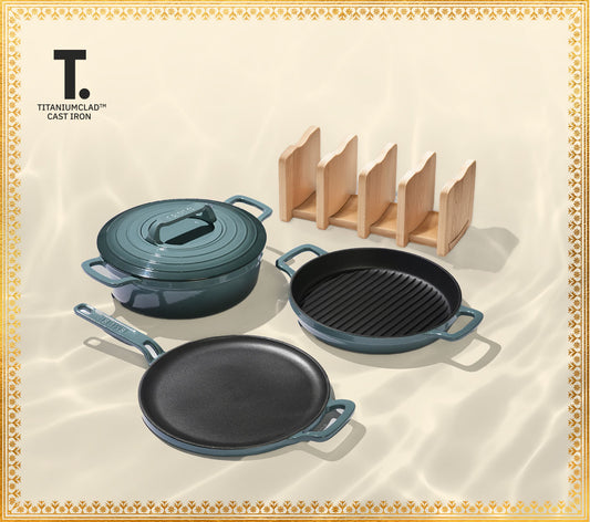 Cast Iron Trio with Storage - Ocean