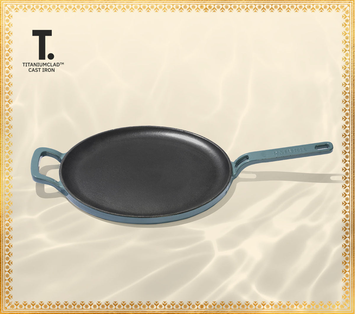 TitaniumClad™  Cast Iron Tawa 27cm - Ocean