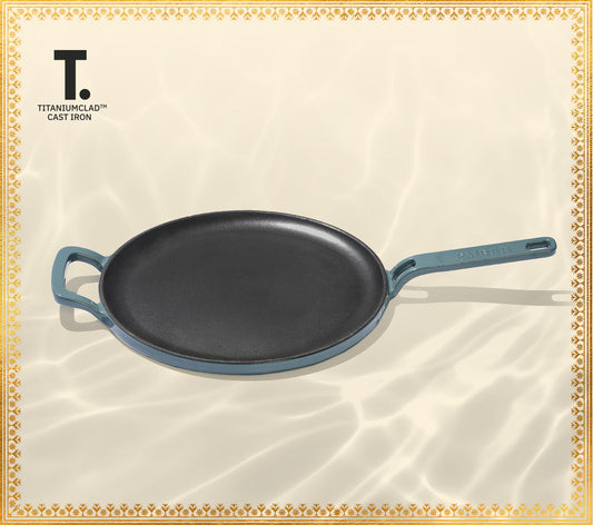 TitaniumClad™  Cast Iron Tawa 27cm - Ocean