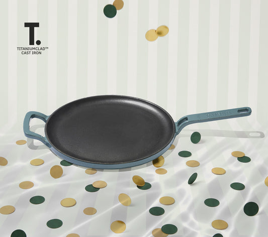 TitaniumClad™  Cast Iron Tawa 27cm - Ocean