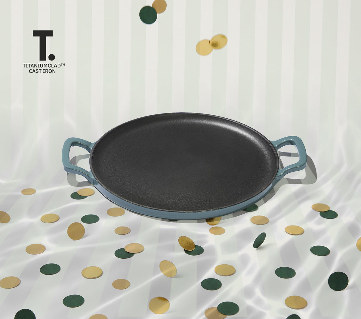 TitaniumClad™  Cast Iron Tawa 30cm - Ocean
