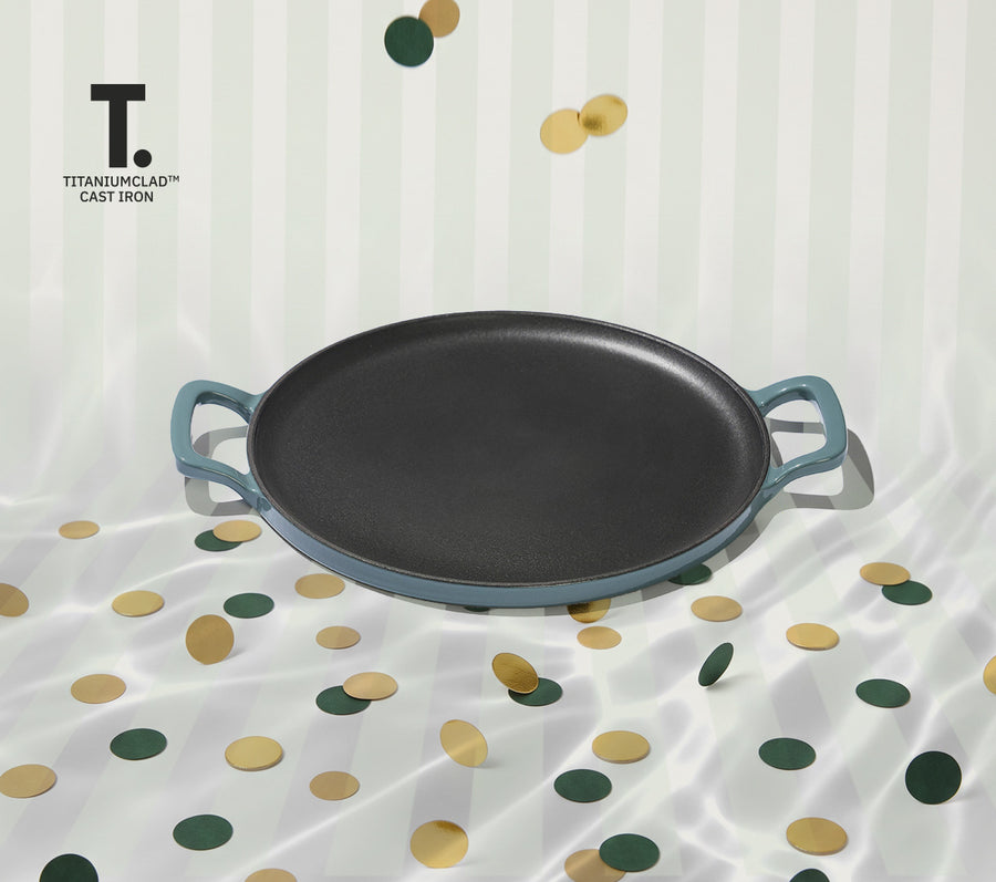 TitaniumClad™  Cast Iron Tawa 30cm - Ocean