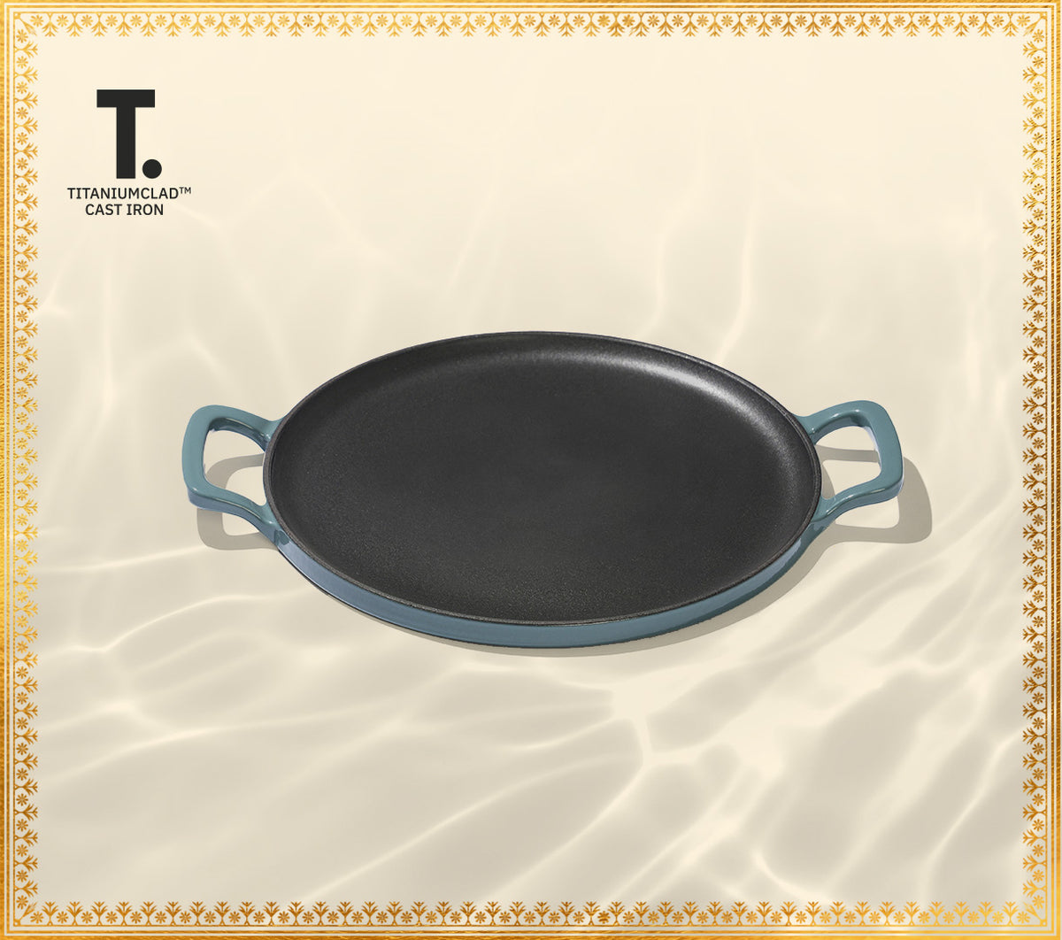 TitaniumClad™  Cast Iron Tawa 30cm - Ocean