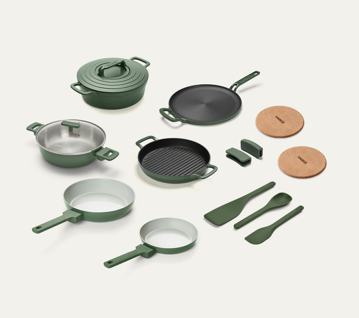 The Ember Kitchen Set - Coorg Green
