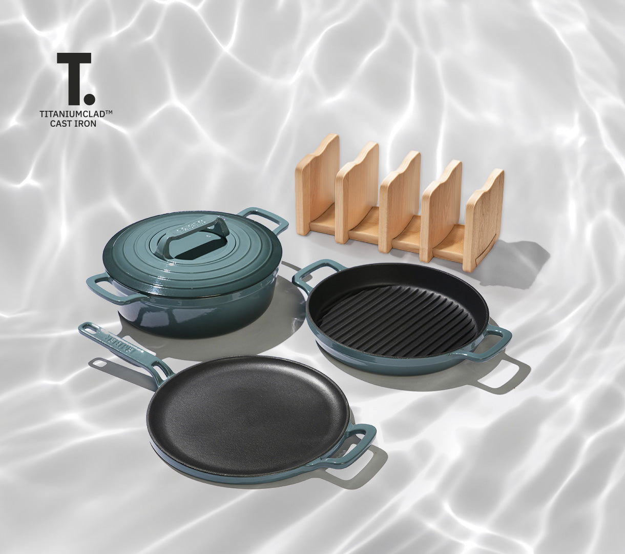 Cast Iron Trio with Storage - Ocean